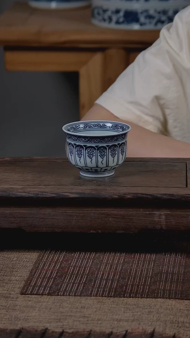 杯折葵非器手工手绘宝相炉式杯