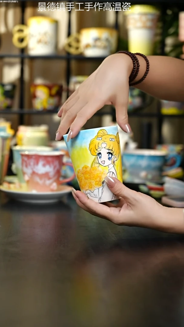杯子景德镇手绘美少女杯
