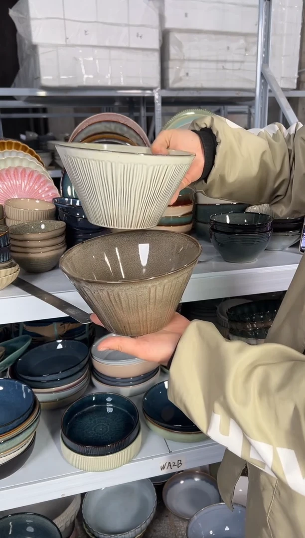 陶瓷外贸尾货瑕疵满20包邮X2 新品斗笠碗