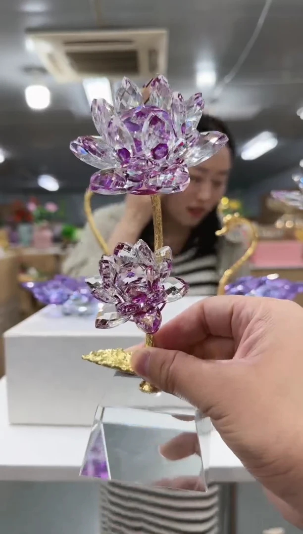 花间集水晶琉璃摆件   莲花