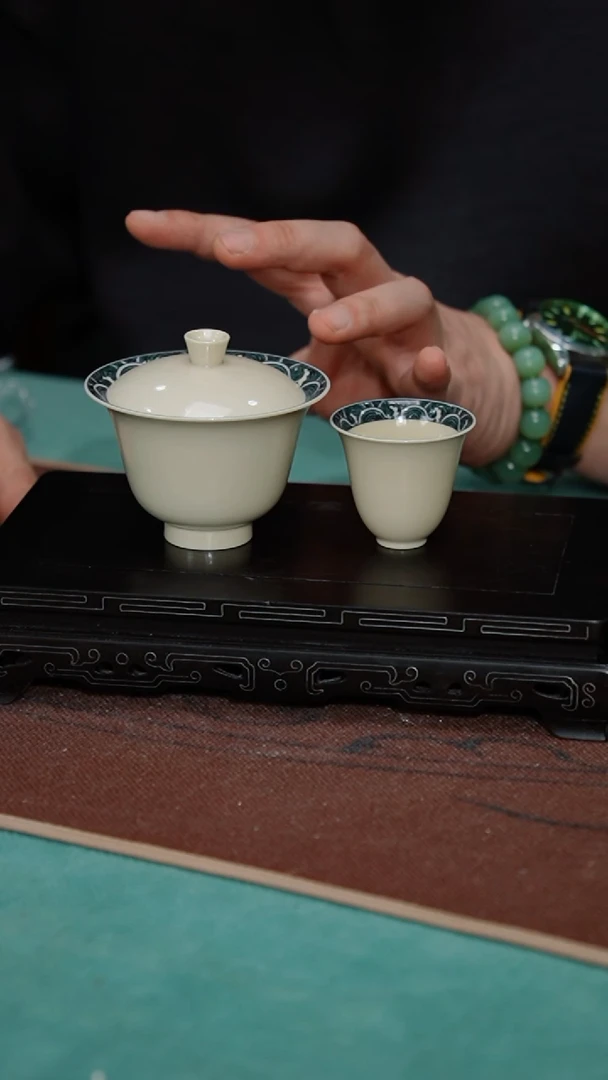 【闪购商品】78-6海浪盖碗+单杯-和歌造物