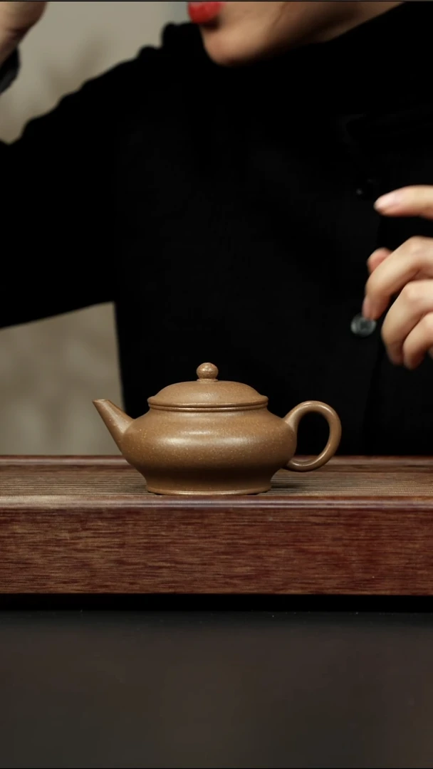 茶壶紫砂芝麻绿 大口水平