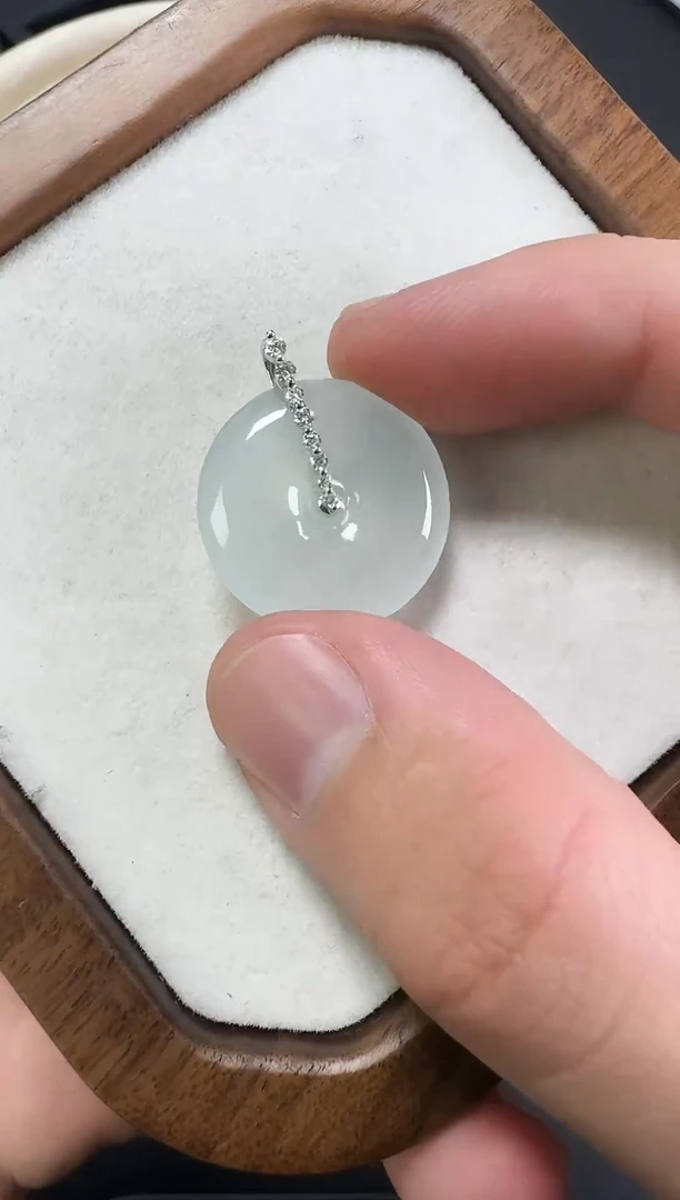 吊坠(不含链)18K金镶嵌翡翠翡翠平安扣