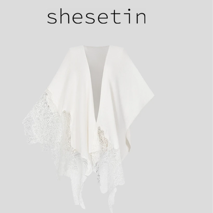 【安酒月专属】she setin 羊毛手工绣蕾丝披肩AE4GZS10