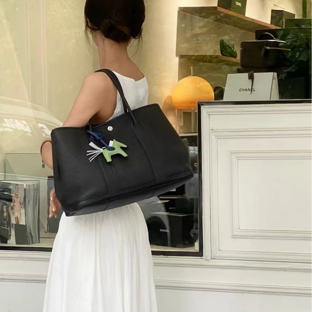 95新 Hermes/爱马仕 青奢荟/黑色花园36手提包/D刻/87806