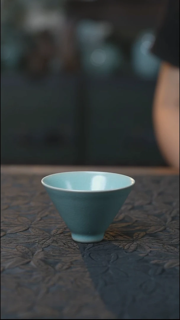 汝瓷 （拾汝）（天青）深斗笠杯