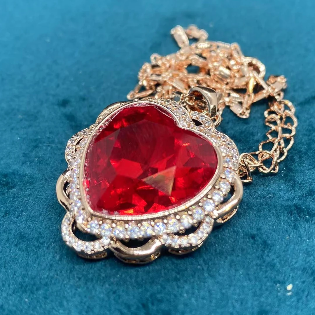 【南非库里南】NFKLN 高端奢华定制 红色海洋之心吊坠 318