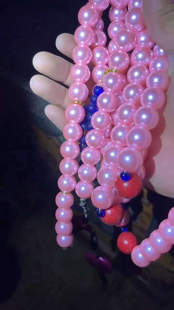 吊坠贝壳粉色珠珠项链