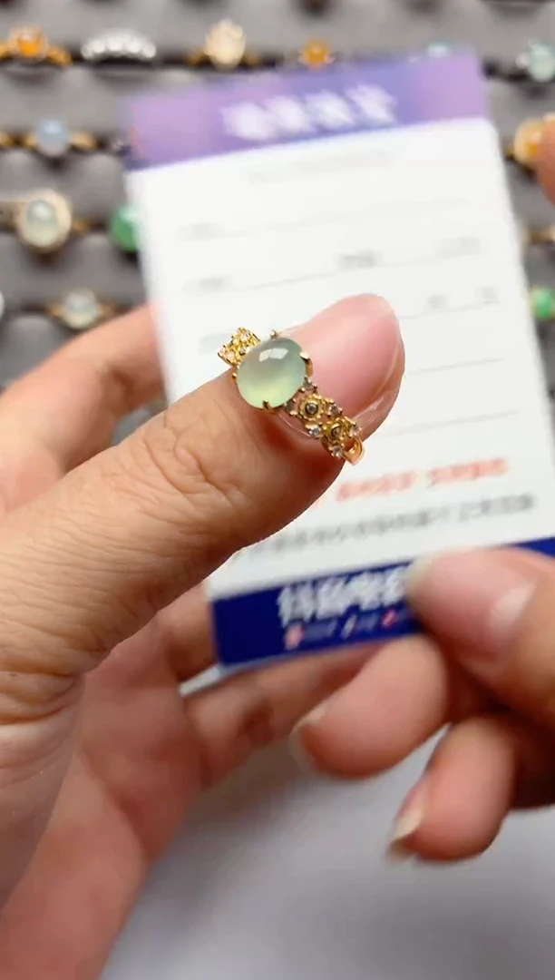 银S925镶嵌戒指翡翠.
