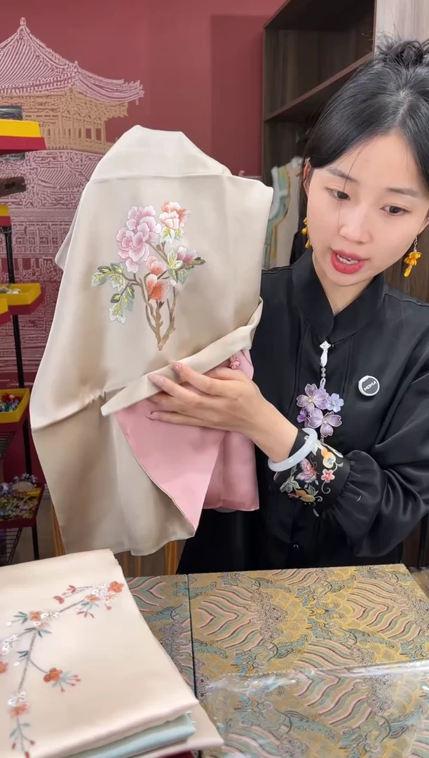 【闪购商品】刺绣苏绣100桑蚕丝大披肩