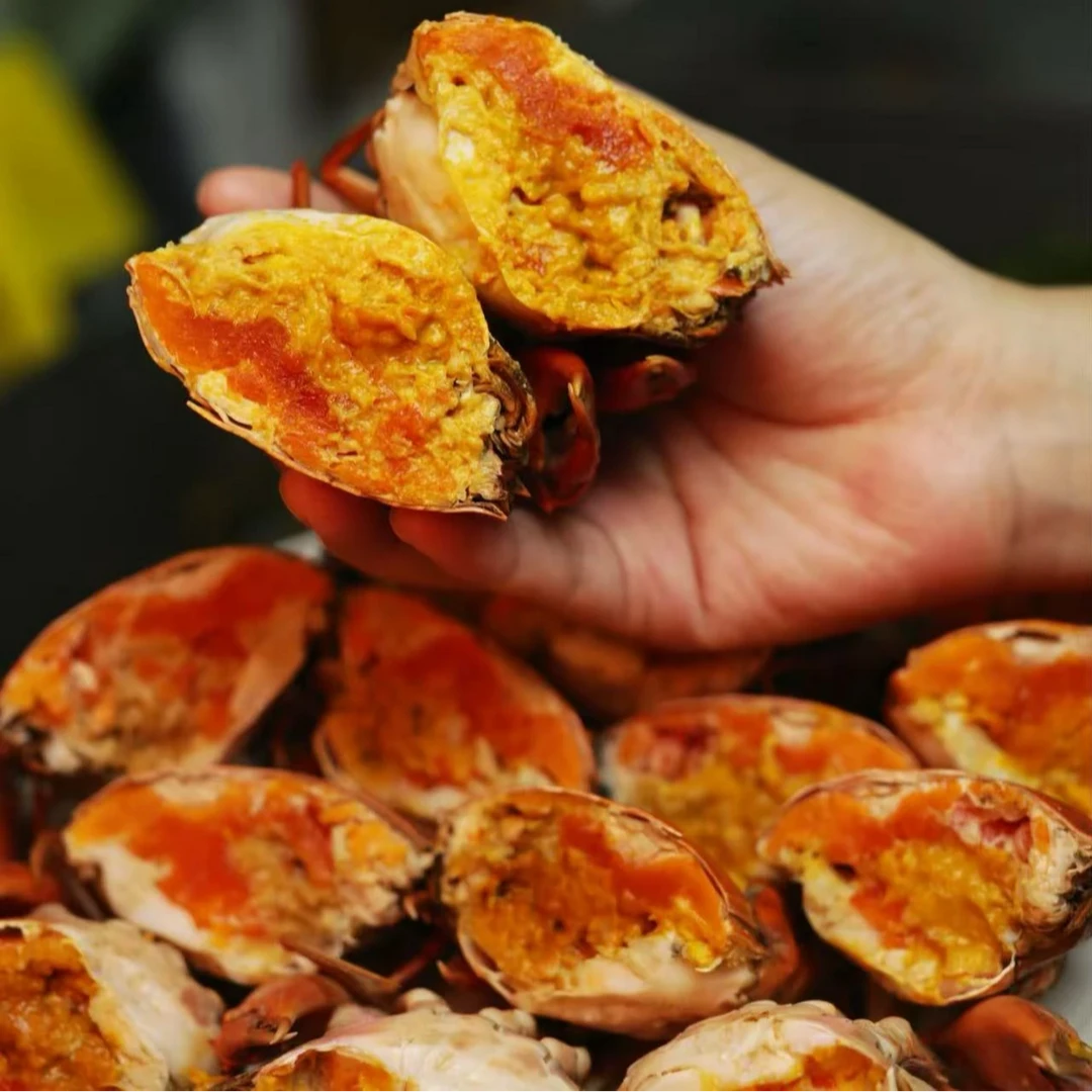 【买3只送1只】红膏蟹母蟹螃蟹活发活到有膏有黄3-4两/只青蟹海鲜CX蟹同城配送