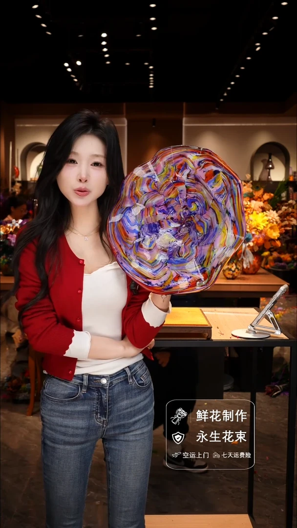 手工艺品琉璃手工花器花束空运包邮送货上门-以图片为准