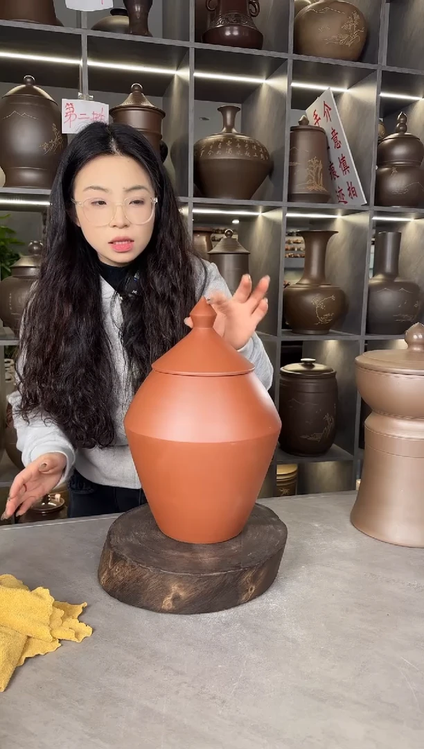 【闪购商品】罐本陶手作坭兴陶1.5斤装茶叶罐手工痕迹