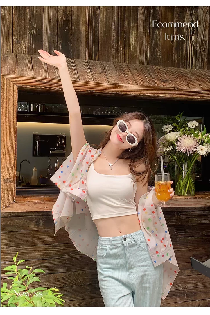 辣妹风修身型通勤潮流风背心吊带外穿美背小吊带