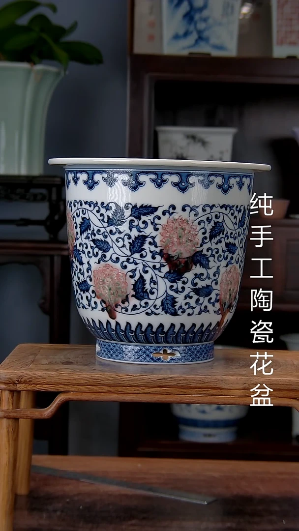 景德镇手工陶瓷花盆