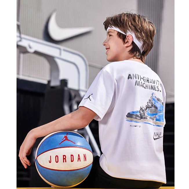 AIR JORDAN男女童装夏季新款上衣运动印花休闲短袖C737