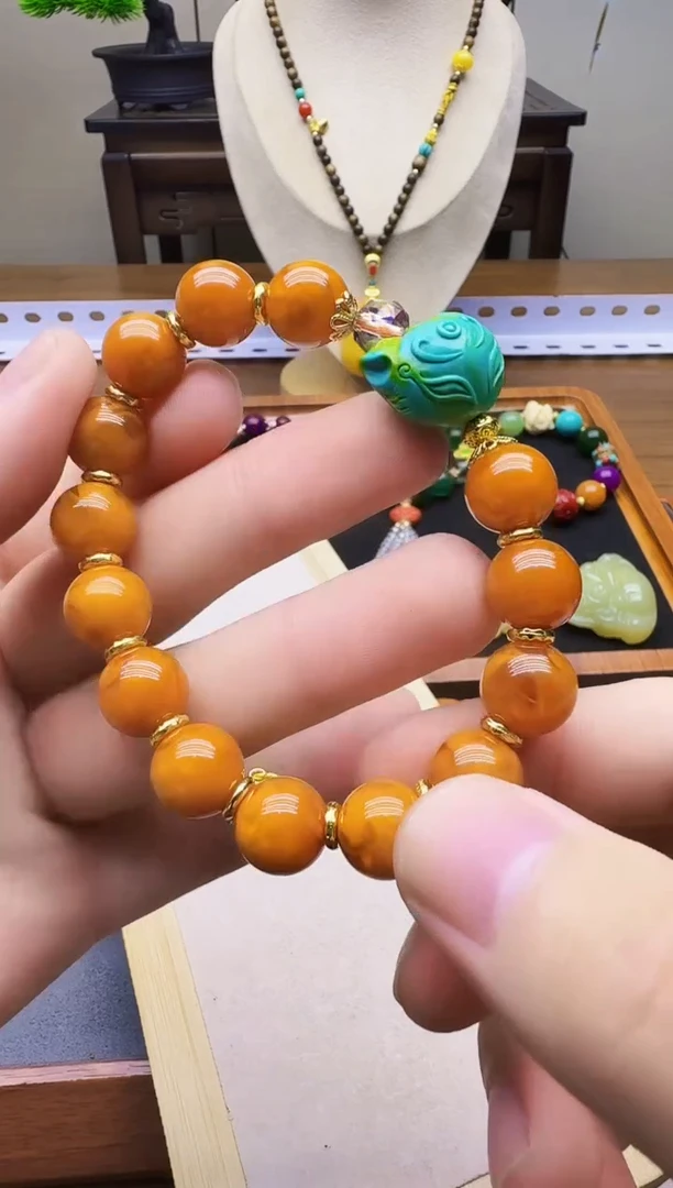 手链蜜蜡14K金镶嵌S198