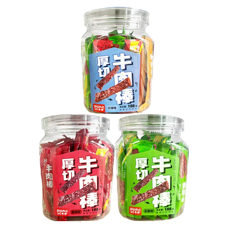 【12月16日到期】DONGYI冬伊香辣味什锦味五香味厚切牛肉棒188g*1盒