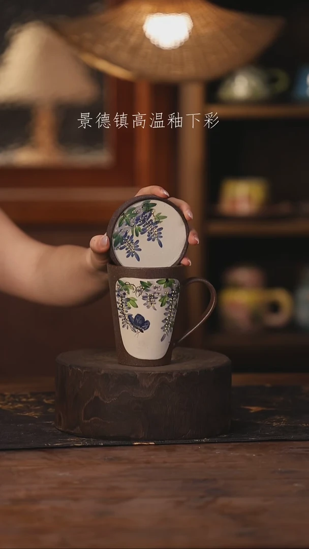 陶瓷景德镇高温釉下手绘陶瓷2252