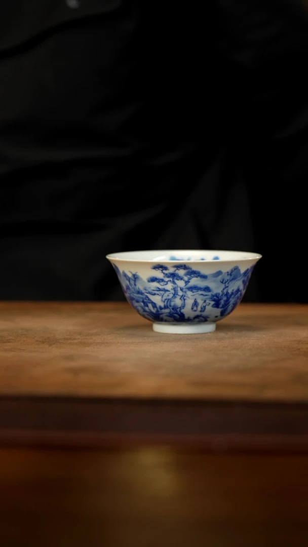 【闪购商品】青花山水撇口单杯