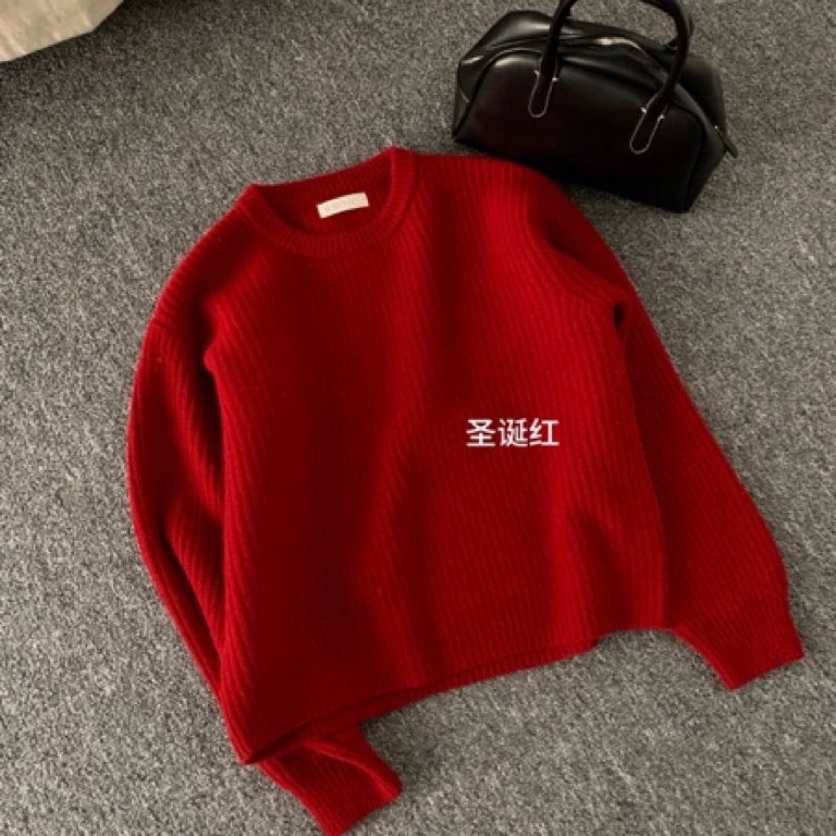 新款气质休闲韩版简约圆领纯色毛衣Z24269