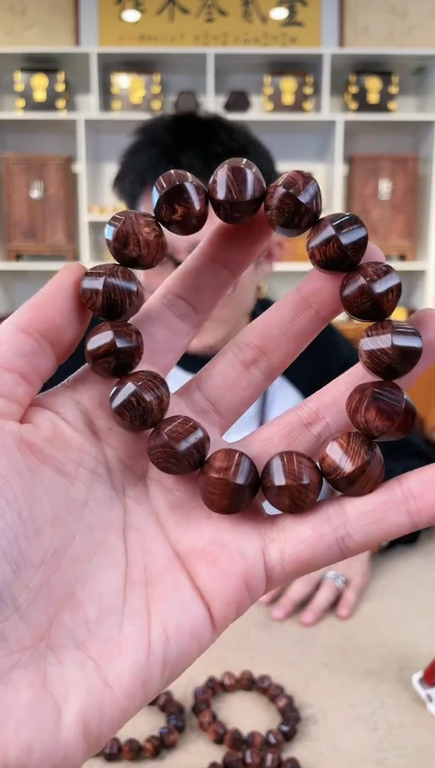 【闪购商品】黄花梨/降香黄檀15*18 沉水六面珠单圈手串