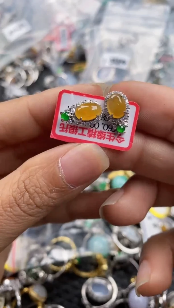 银S925镶嵌戒指翡翠12-3