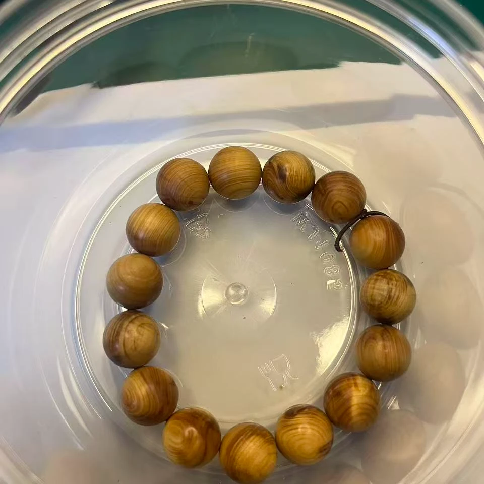木质手链 木质手链 手链 崖 柏木质手 串15MM龙纹闪电