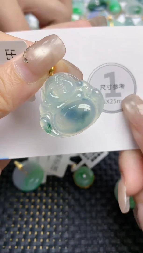颈饰18K金镶嵌翡翠天然缅甸A货翡翠百元以上9元证书费自理