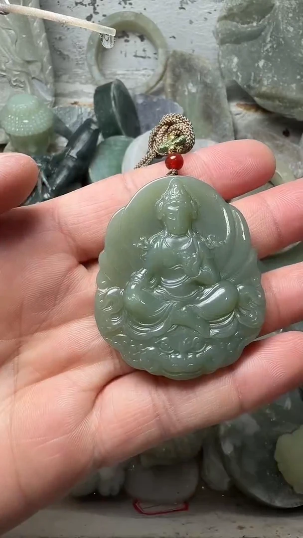 颈饰未镶嵌和田玉观音牌子