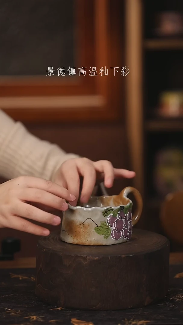 陶瓷景德镇高温釉下手绘陶瓷@L276@