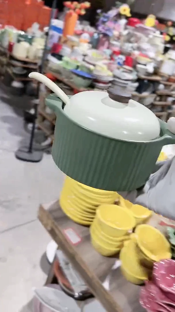 【闪购商品】瓷片中号炖盅勺子2件套微瑕 凑满20元包邮