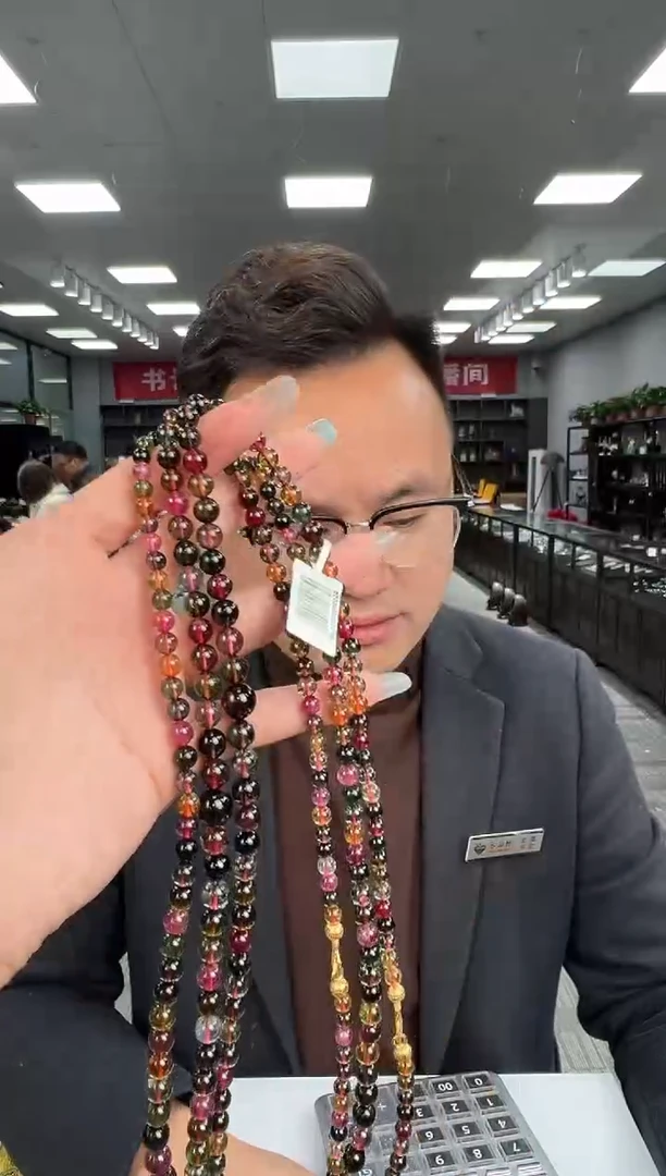 【闪购商品】碧玺项链银S925镶嵌B85 YS2394约11mm多样性发一