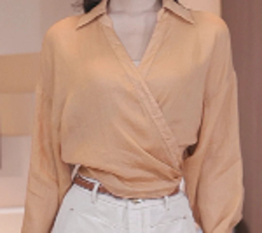 防晒夏季五分袖休闲风成人衬衫收腰复古小众美式森系KK-1116