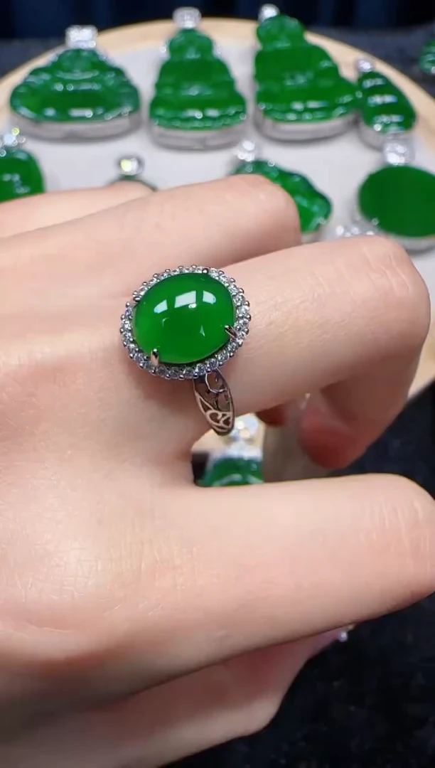 未镶嵌定制翡翠翡翠戒指86