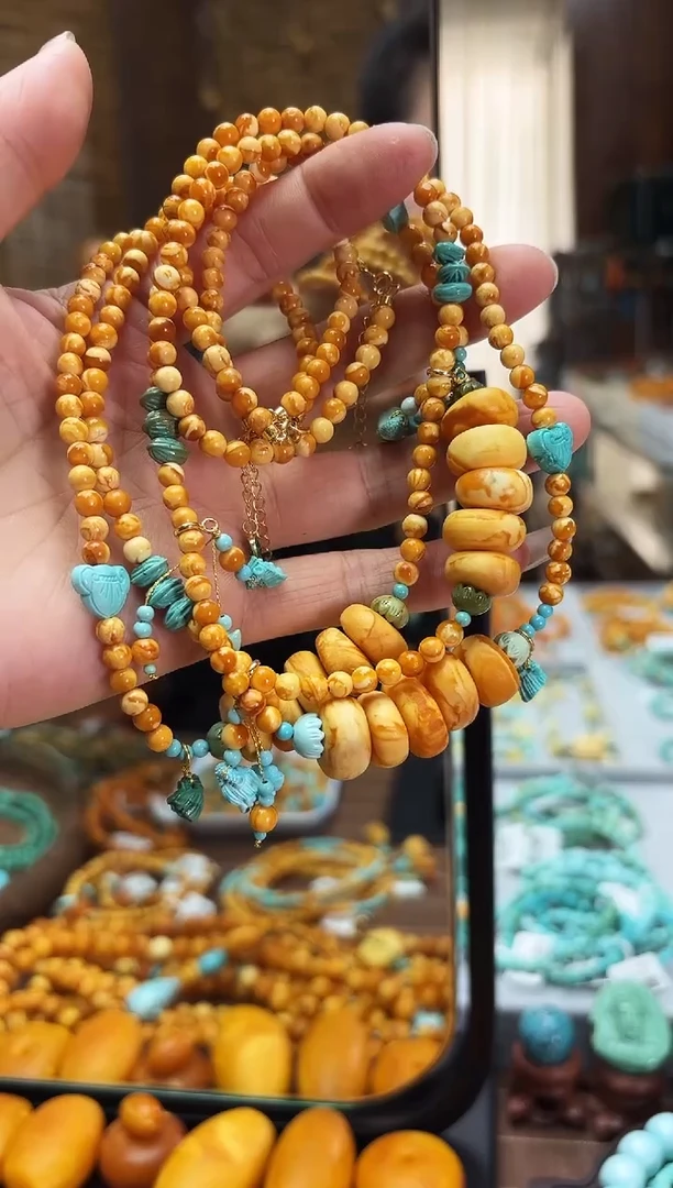 【闪购商品】琥珀裸石未镶嵌蜜蜡五福DIY五福项链多样性发其一