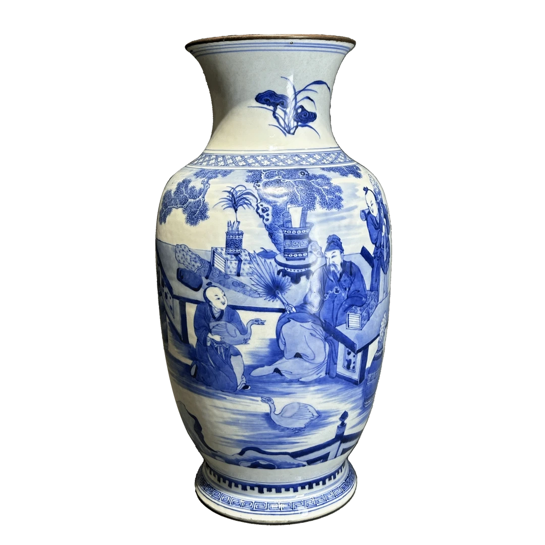 25290506x青花羲之爱鹅纹罗汉瓶