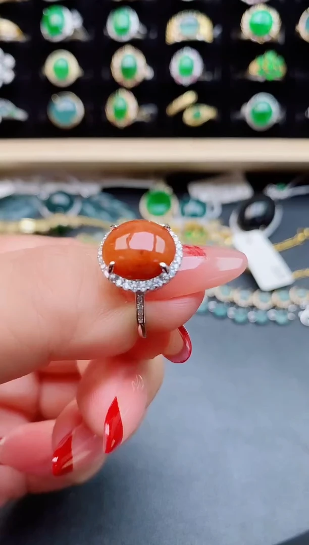 【闪购商品】翡翠戒指银S925镶嵌12121