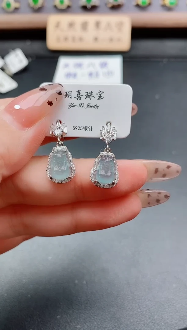 银S925镶嵌戒指翡翠1