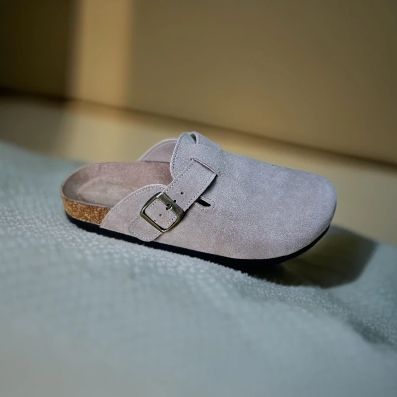 时尚复古通勤风2025夏季秋季 舒适仿牛皮勃肯拖鞋