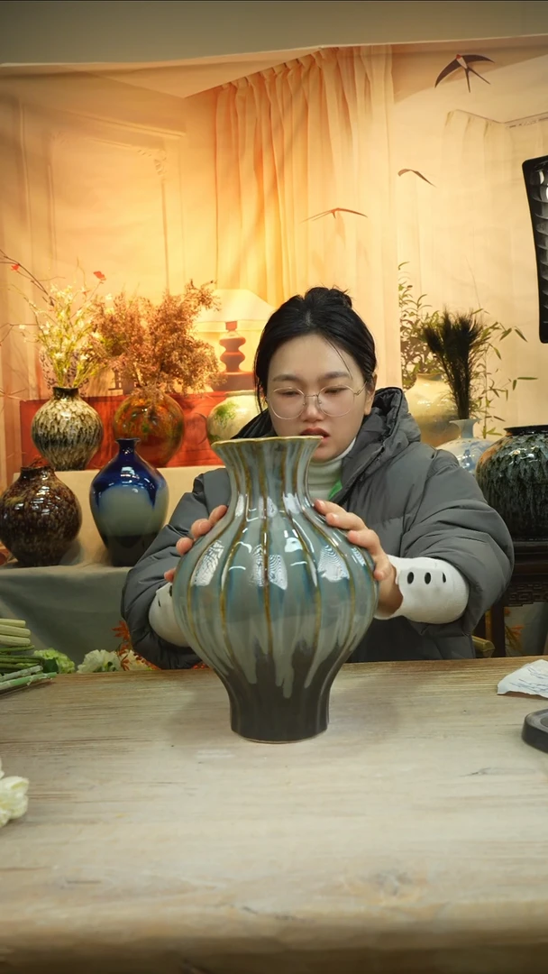 高28口11高温陶瓷花瓶花器