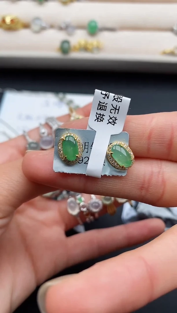 银S925镶嵌戒指翡翠4444444+10