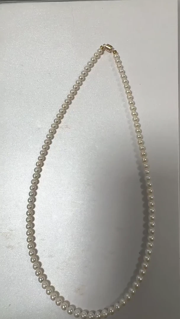 淡水珍珠14K金镶嵌项链4号 14k金5-6mm 小米珍珠项链