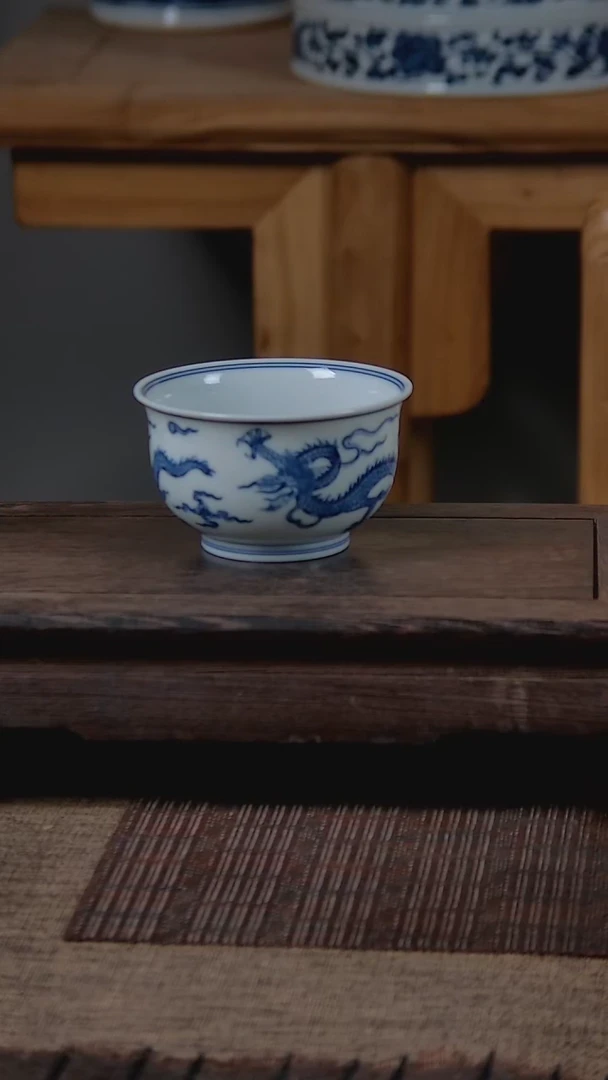 杯折葵非器手工手绘双龙炉式杯