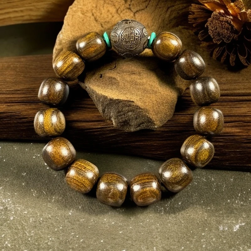 贡木1.5带雕刻老型珠文玩手串