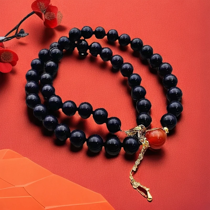 【梦梦专属】【证书+礼盒】时尚百搭合金镶嵌紫气东来玛瑙链DH33754