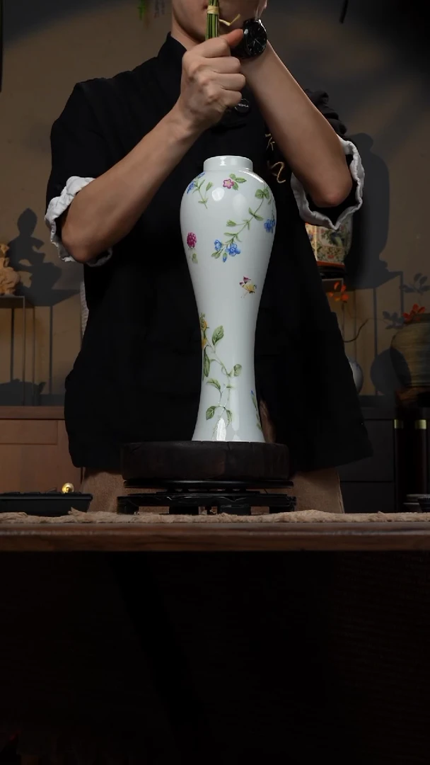 摆件WN问泥景德镇陶瓷花瓶摆件