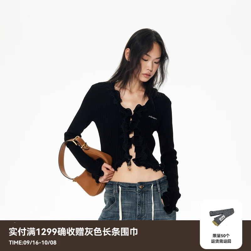 【本周上新】REVAN芮范25冬浪漫主义荷叶边毛衫RL90601412