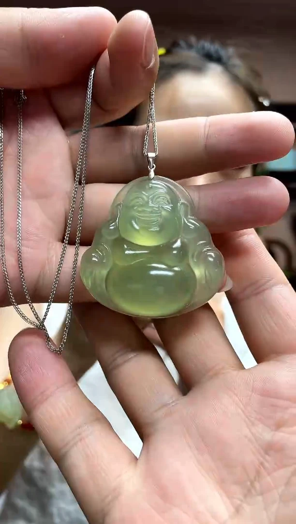 岫玉银S925镶嵌吊坠·
