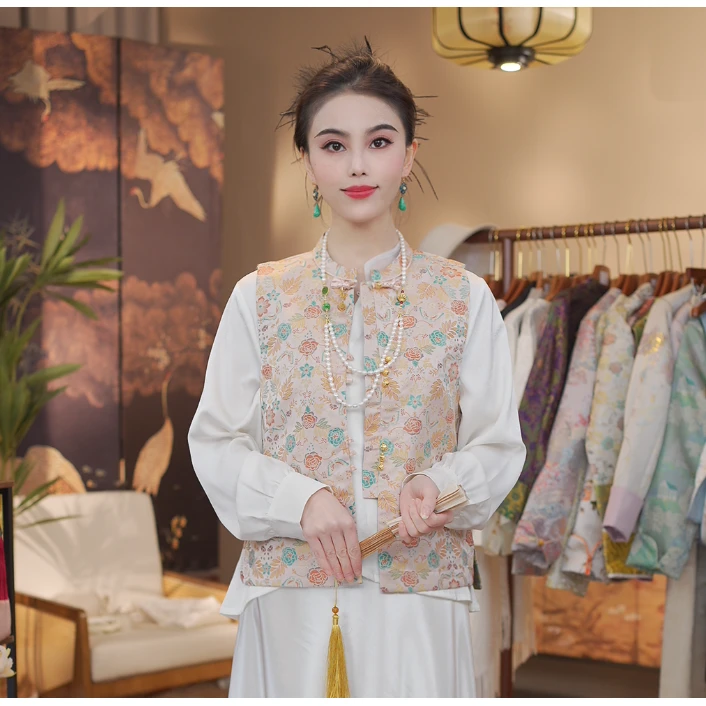 《拾花归 -马夹》新中式提花复古国风休闲百搭高定双面穿马夹